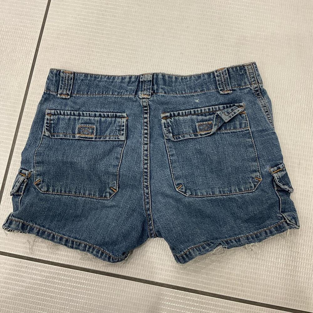 Dark wash denim shorts